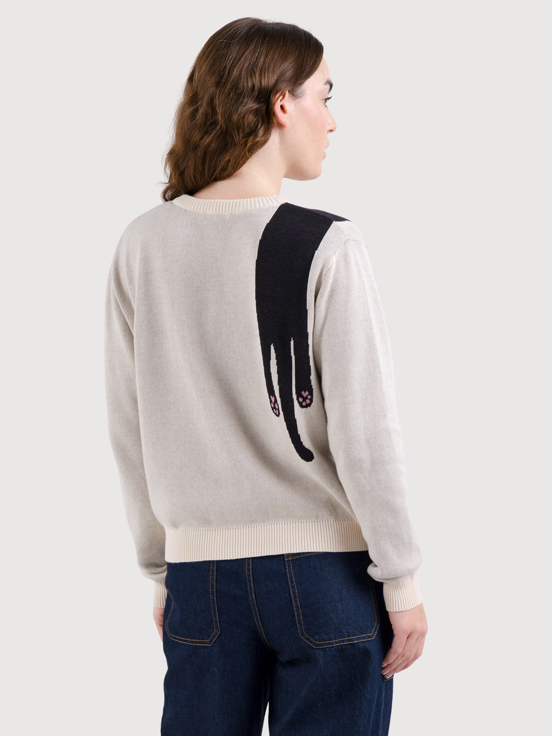 Pullover Arendal Long Cat White | Dedicated