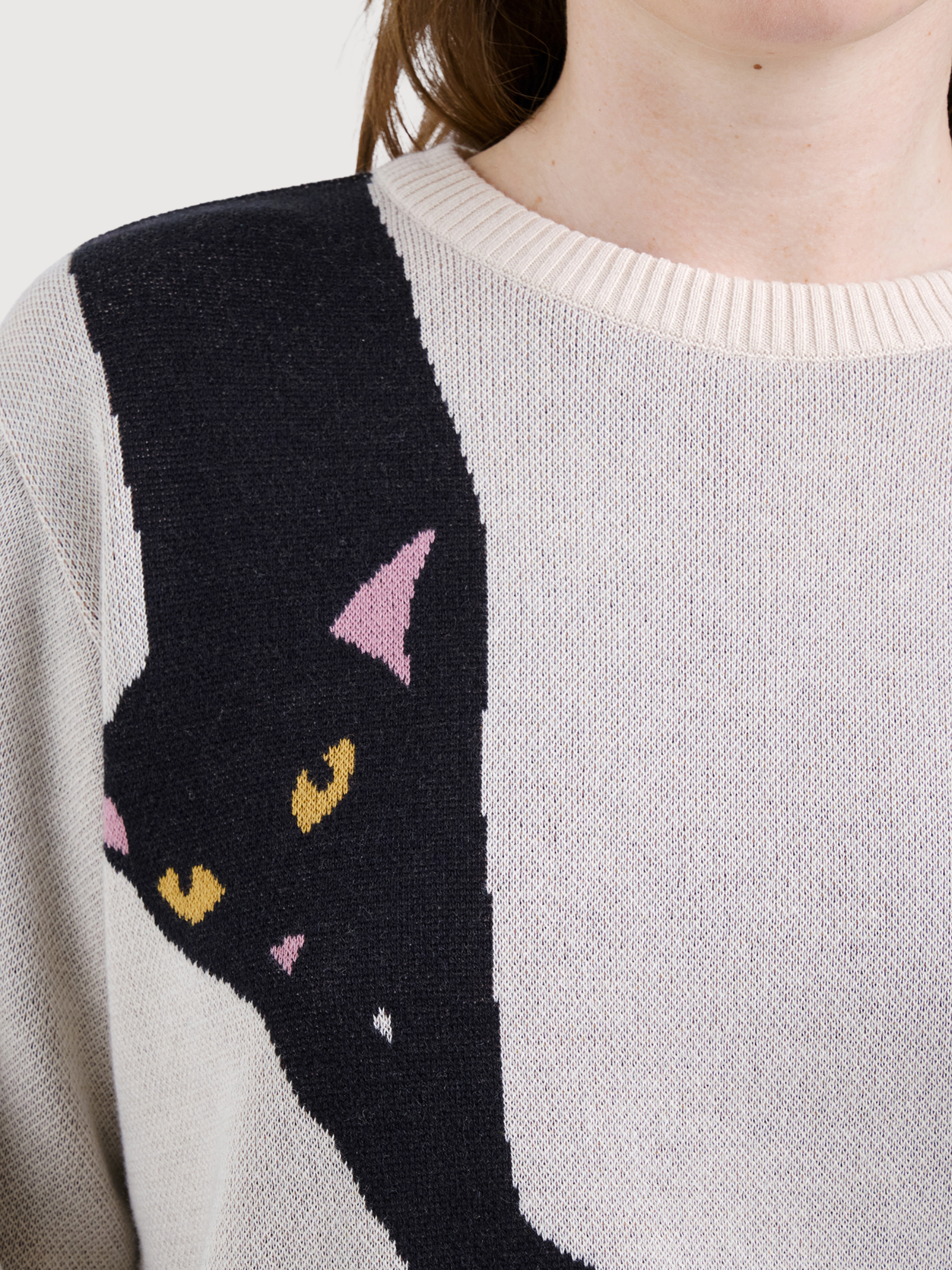 Pullover Arendal Long Cat White | Dedicated