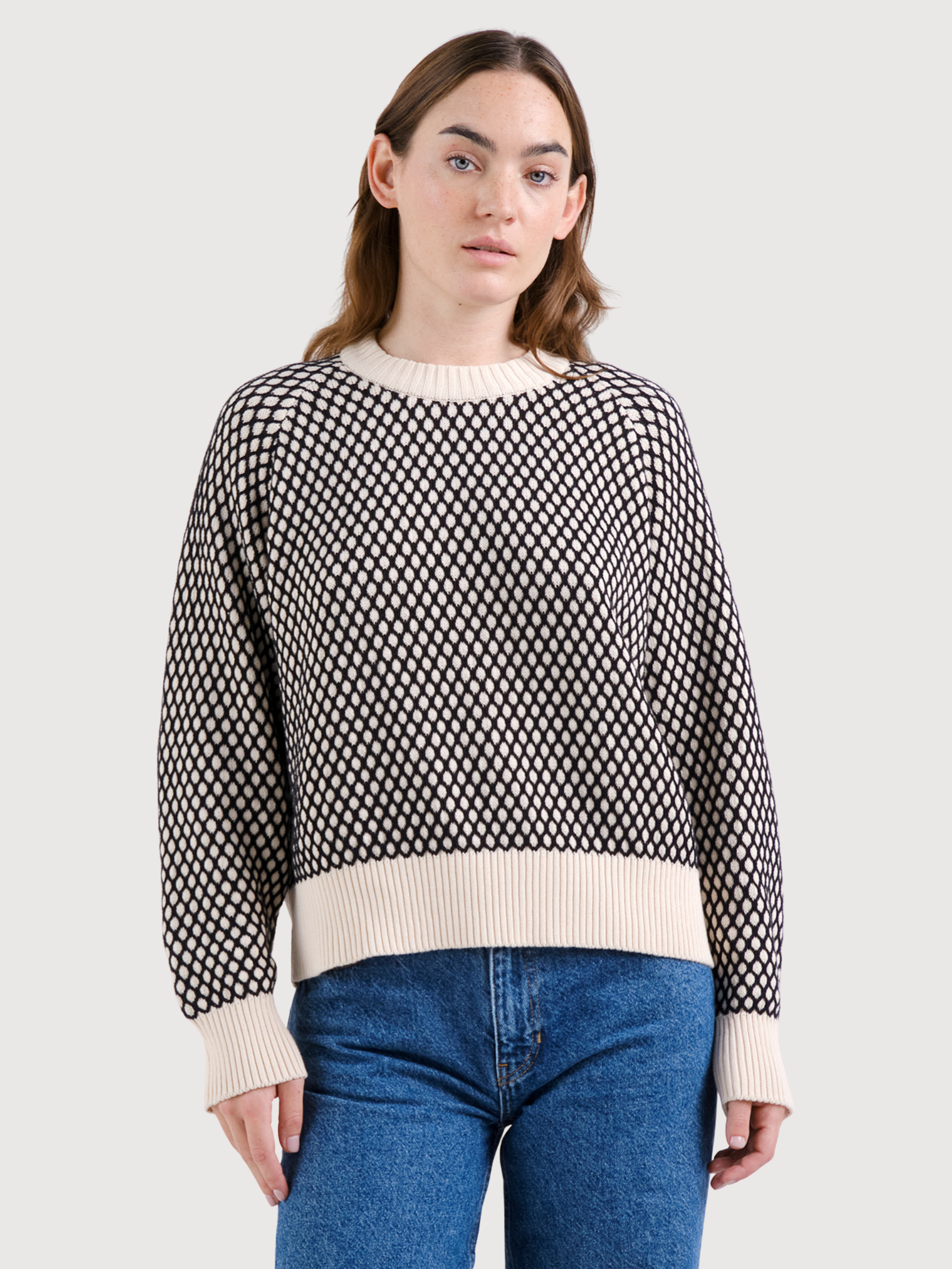 Pullover Bubble Husie nero e bianco | Dedicato