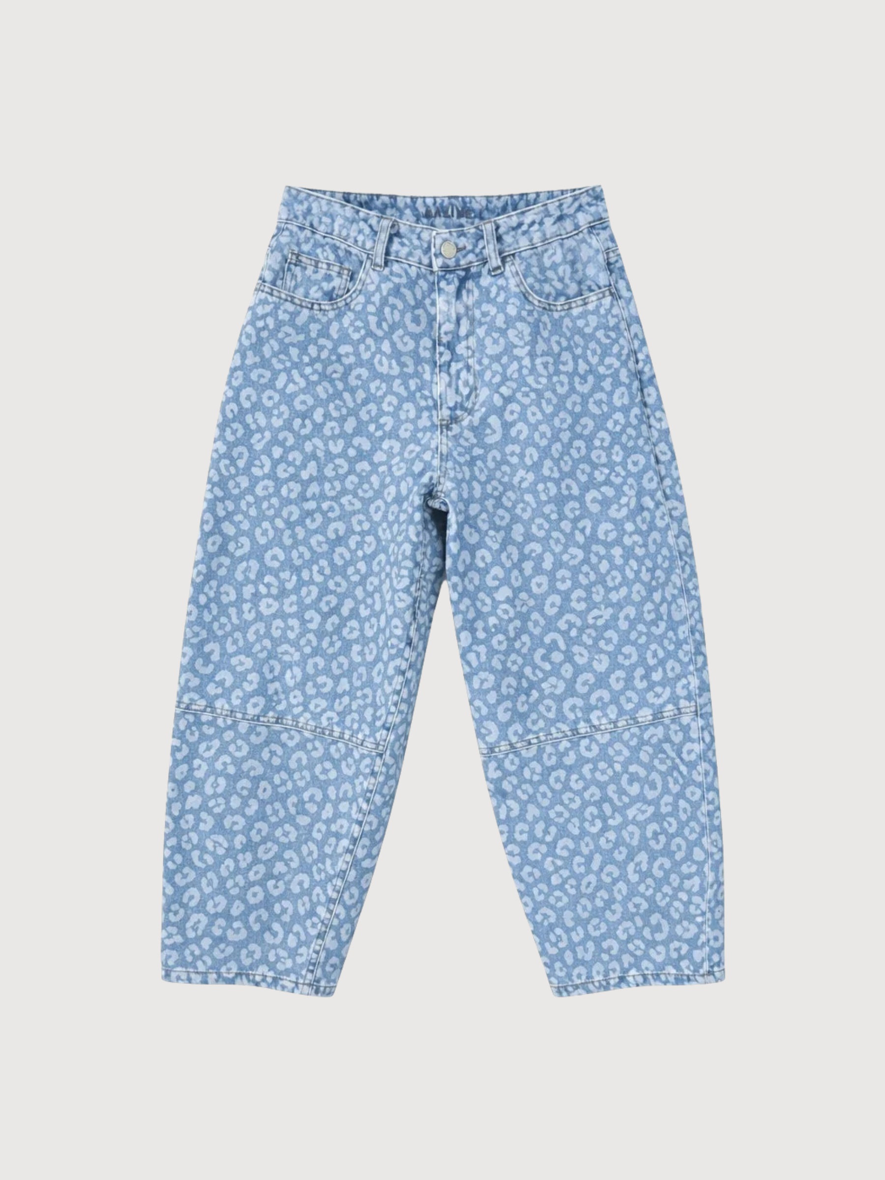 Jeans Printed Barrel Leg Woman Light Blue | Mazine