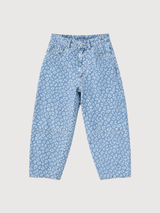 Jeans Printed Barrel Leg Woman Light Blue | Mazine