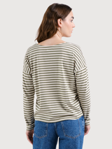 Langarmshirt Humledal Streifen Grün | Dedicated