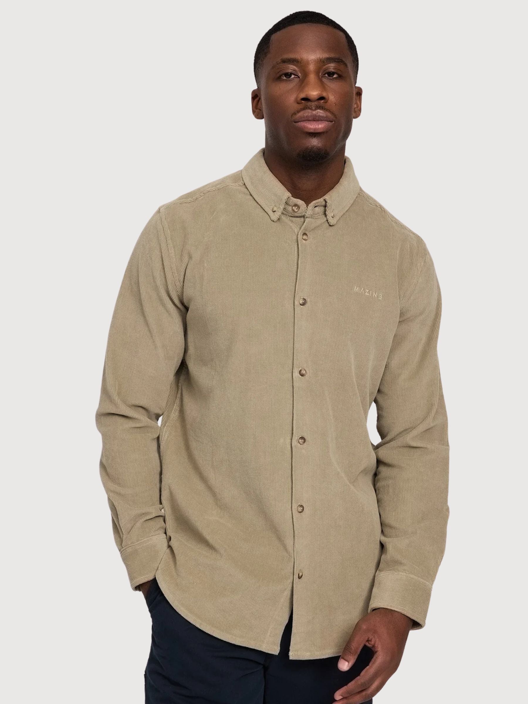 Shirt Corduroy Man LightKhaki Gots Cotton | Mazine