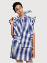 Blouse Vichy Check Blue/white Cotton | Lanius