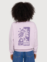 Sweatshirt Back Print Woman Lilac/Palm | Mazine