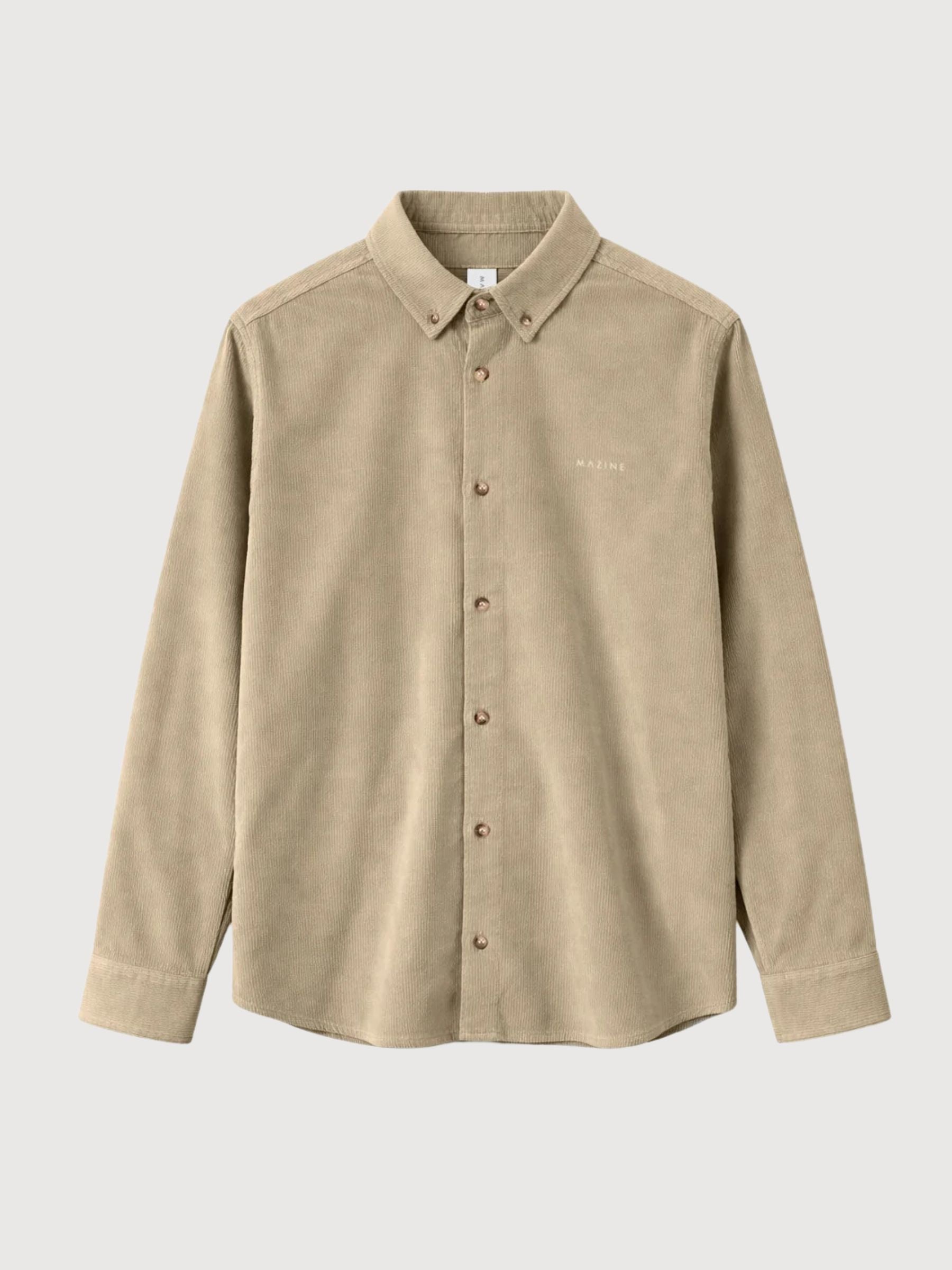 Shirt Corduroy Man LightKhaki Gots Cotton | Mazine