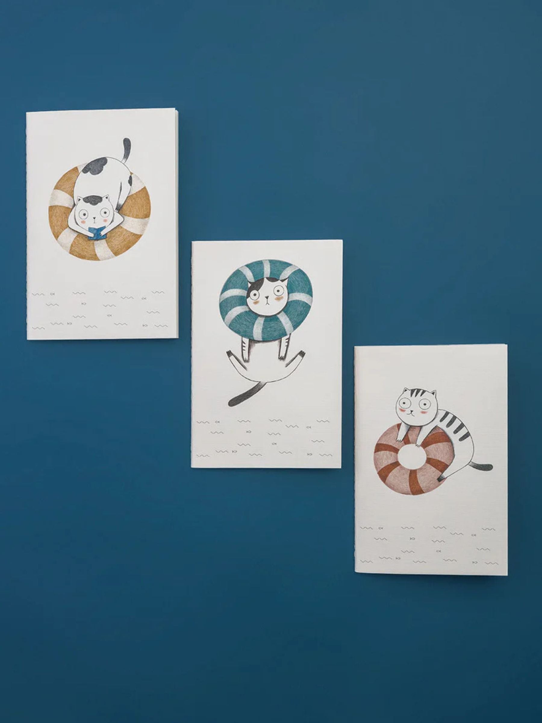 Notizbuch BLUE SPLASHY CAT | Tranquillo