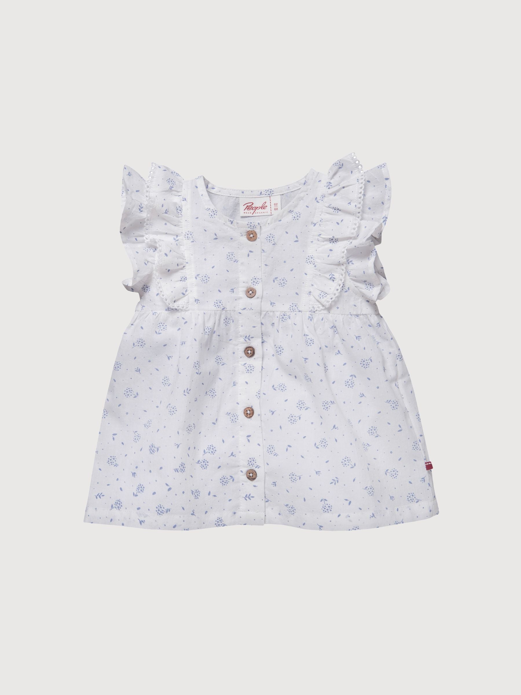 Blusa bambina di cotone biologico bianco | People Wear Organic
