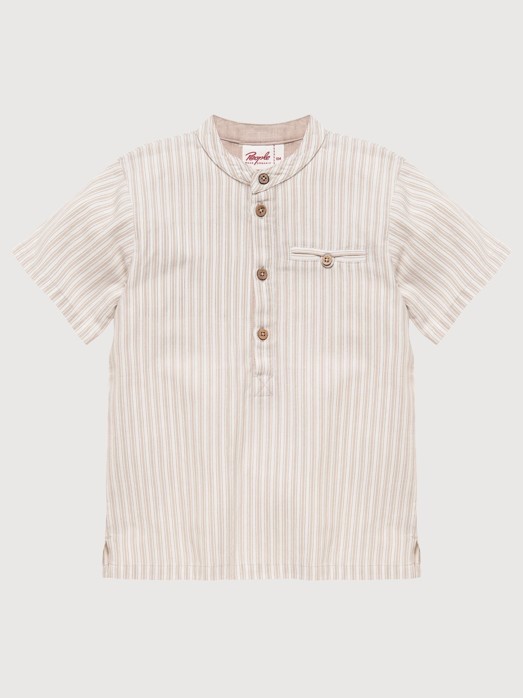 Camicia a righe beige per bambini | People Wear Organic