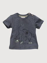 T-shirt a maniche corte Baby boy grigio cotone organico scuro | People Wear Organic