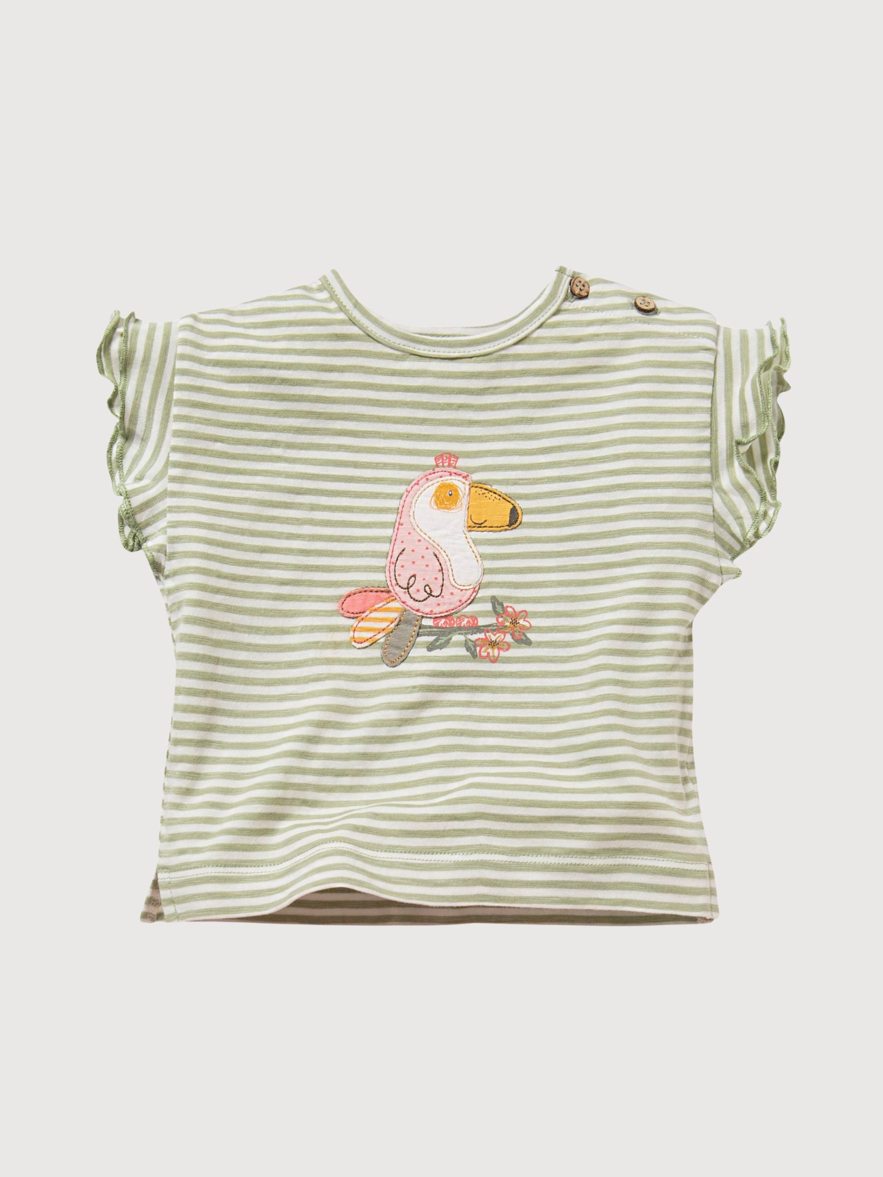 T-Shirt Baby Mädchen Gestreift grün Bio-Baumwolle | People Wear Organic