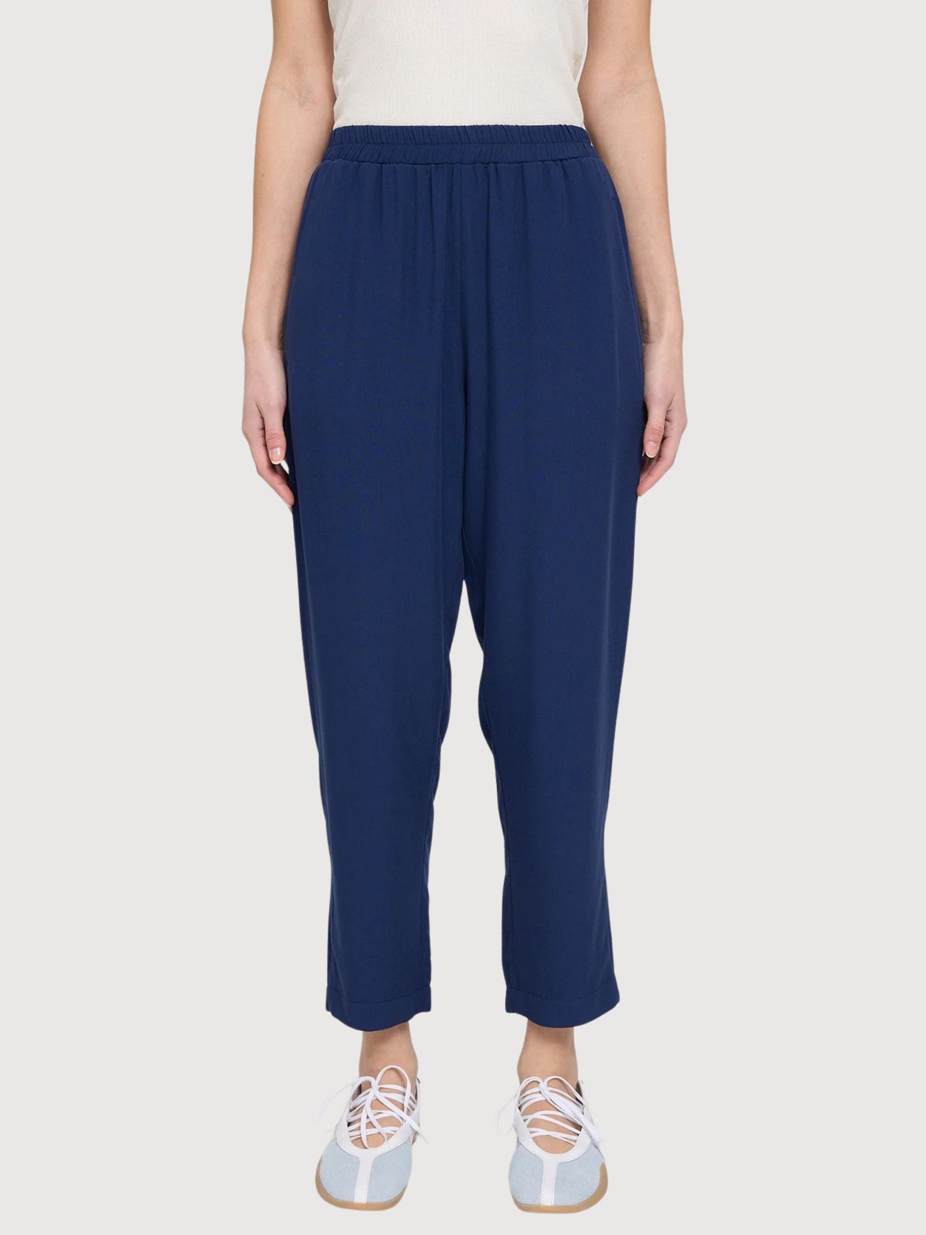 Gerade geschnittene Viskosehose für Damen, Indigo | Mazine