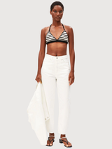 Stripe Bikini Knit Top Undyed Black | Armedangels