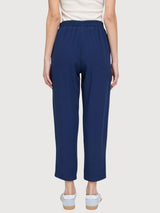 Gerade geschnittene Viskosehose für Damen, Indigo | Mazine
