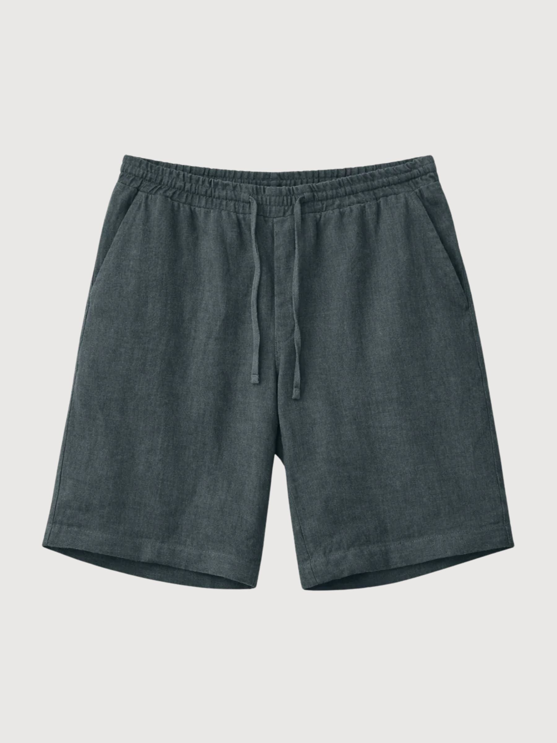 Pantaloncini in lino da uomo con elastico in vita e bottiglia | Mazine