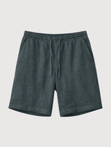 Pantaloncini in lino da uomo con elastico in vita e bottiglia | Mazine
