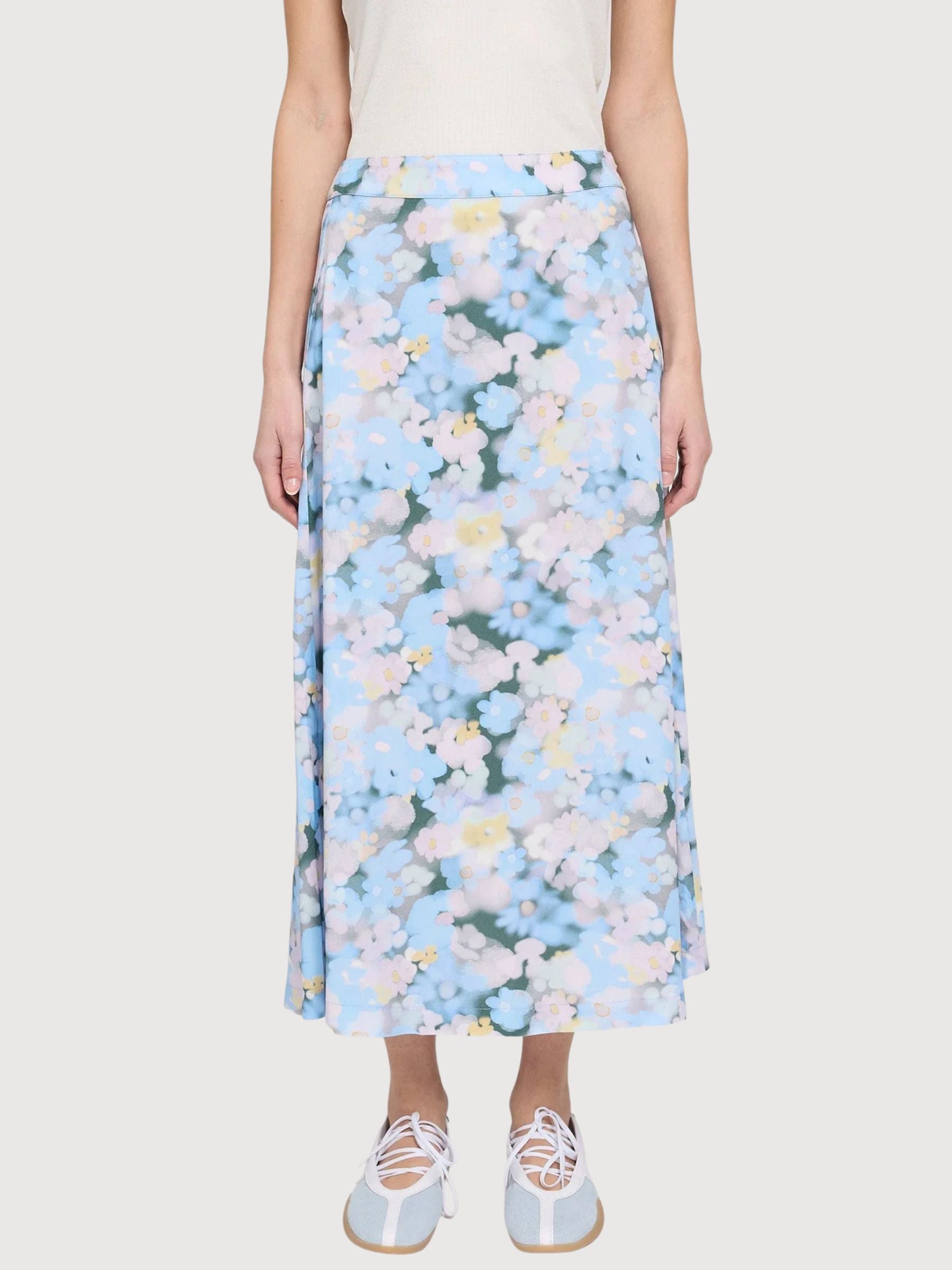 Skirt Printed Bias-Cut Viscose Multicolor | Mazine