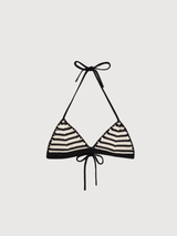 Stripe Bikini Knit Top Undyed Black | Armedangels