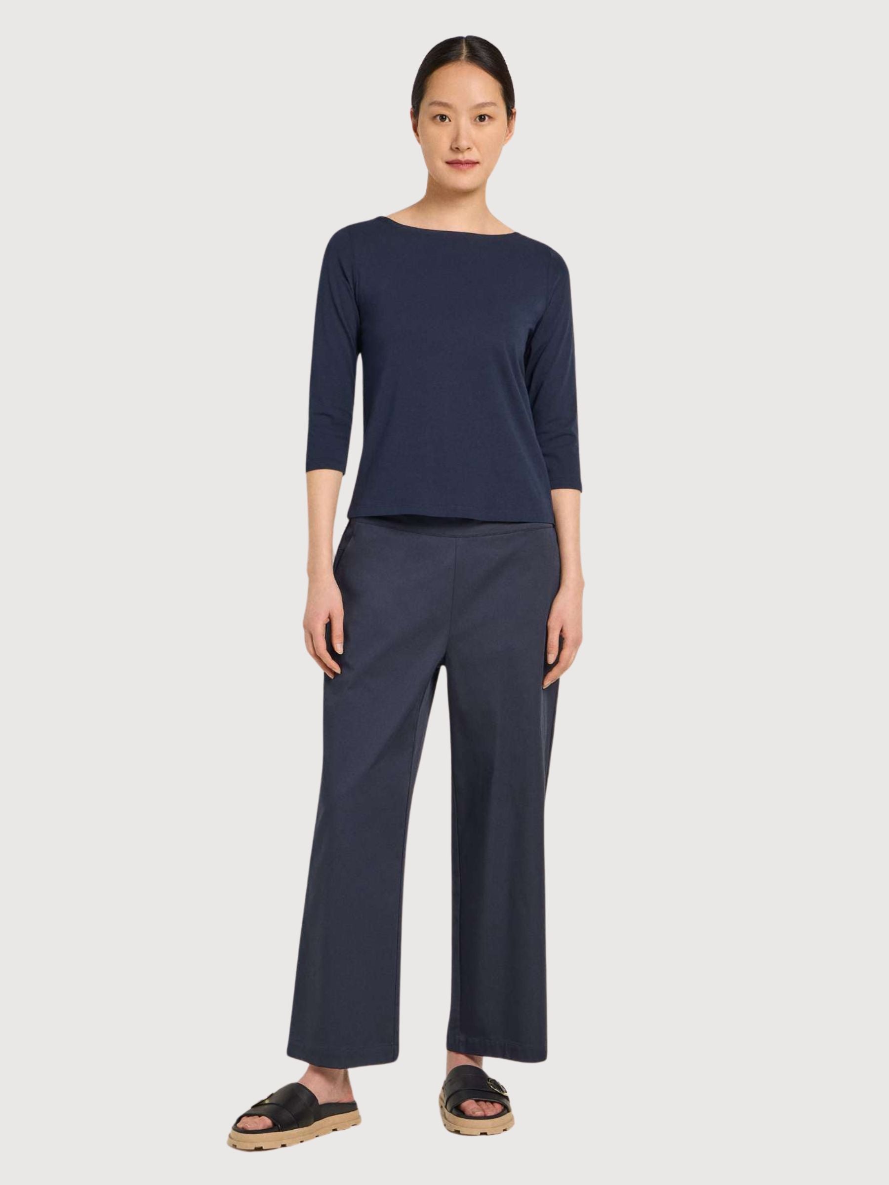 U-Boot Maglietta Maniche 3/4 GOTS Blu Donna | Lanius