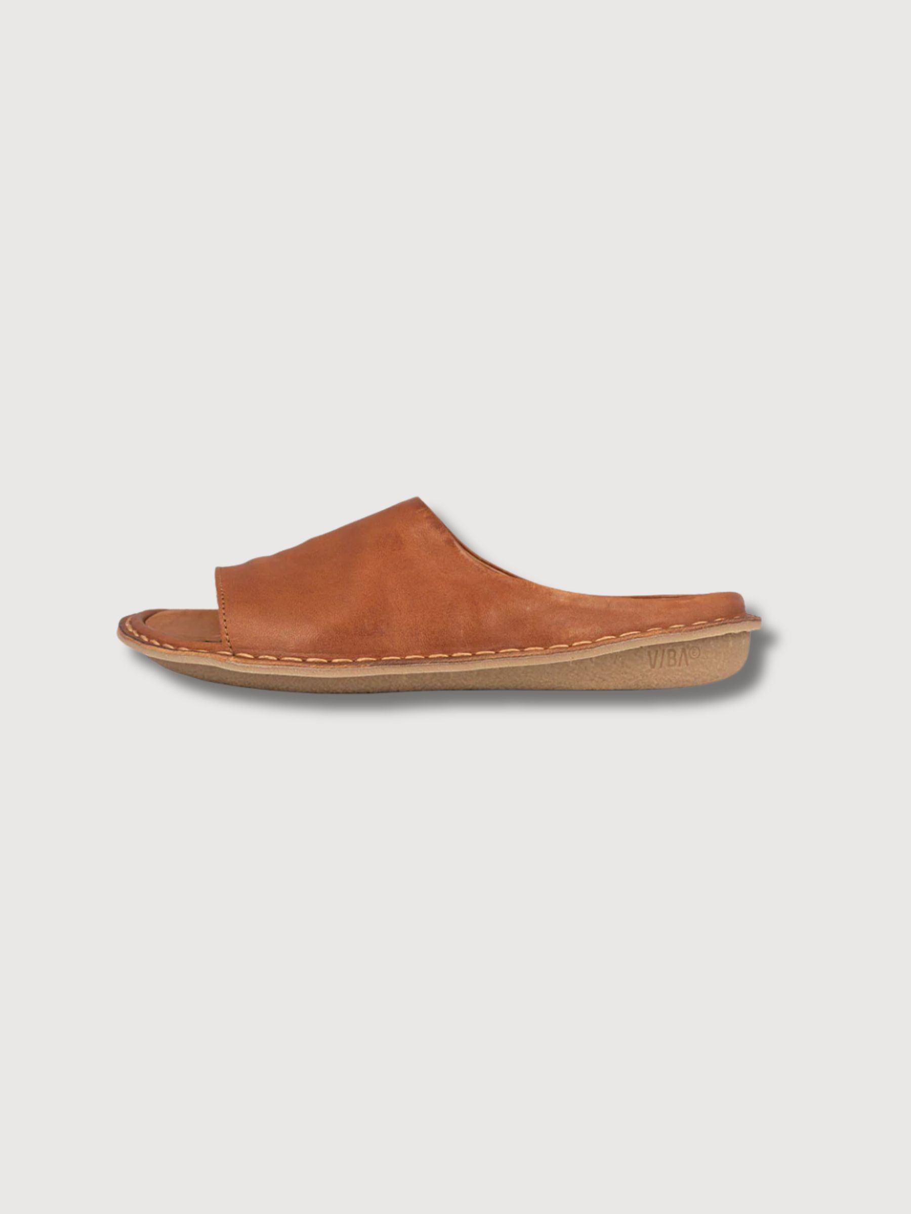 Open toe Sandal Saint Tropez Leather Cognac Brown | VIBAE