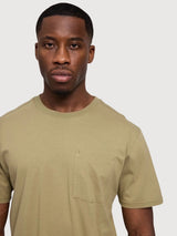 TShirt Chest Pocket Man Olive Gots Cotton | Mazine