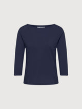 U-Boot Maglietta Maniche 3/4 GOTS Blu Donna | Lanius