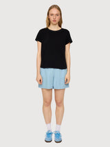 Blouse Crew Neck Black Woman Linen | Mazine