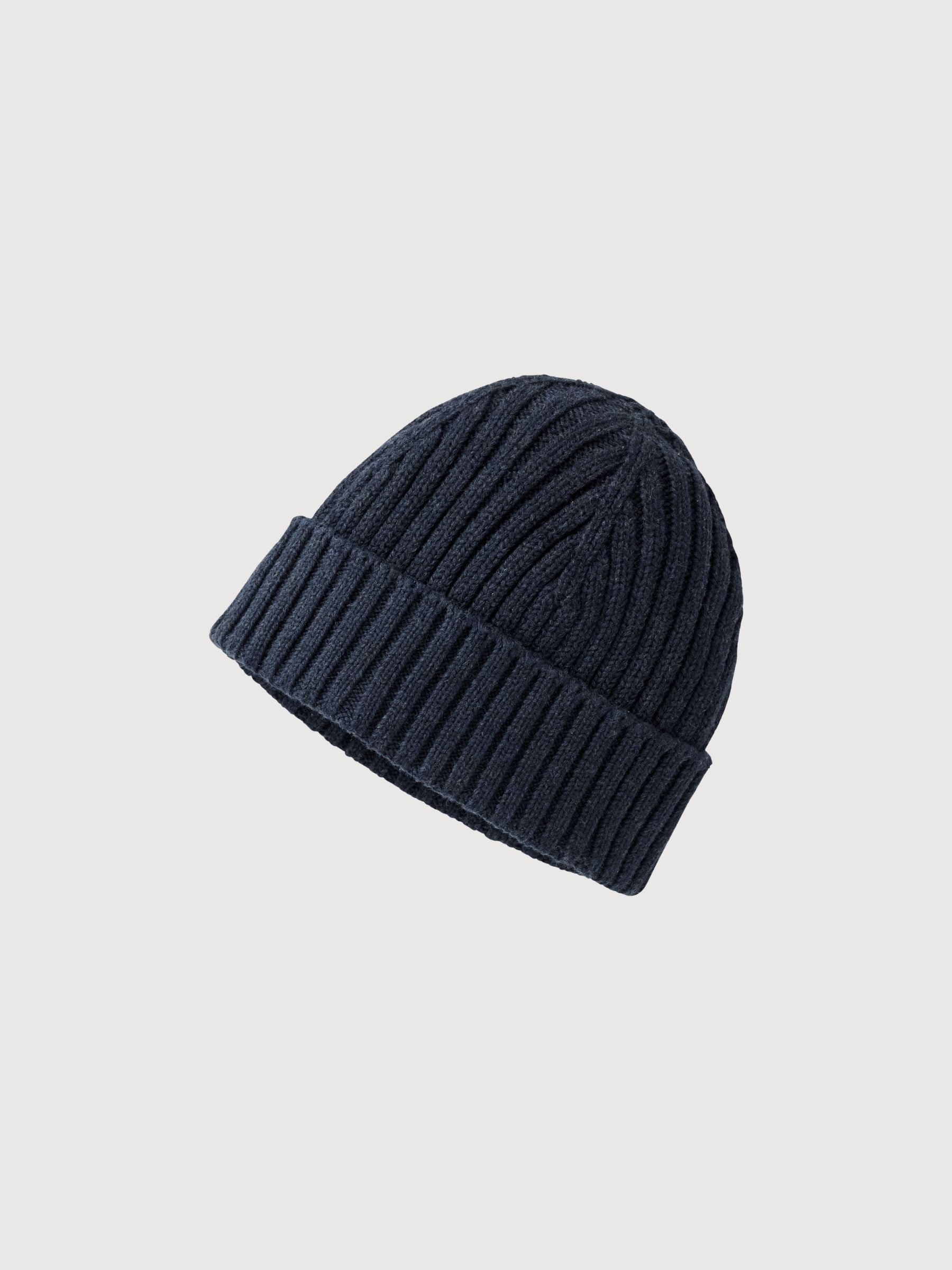 Cappello lavorato a maglia GOTS Blu scuro | People Wear Organic