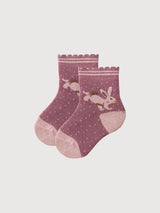 Terry socks GOTS Dark Mauve Patterned | People Wear Organic