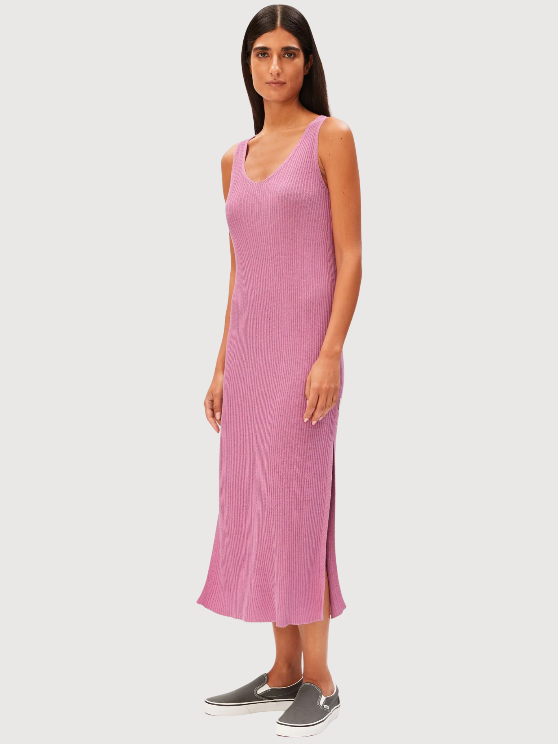 Dress Linen Blend Knit Washed Berry | Armedangels