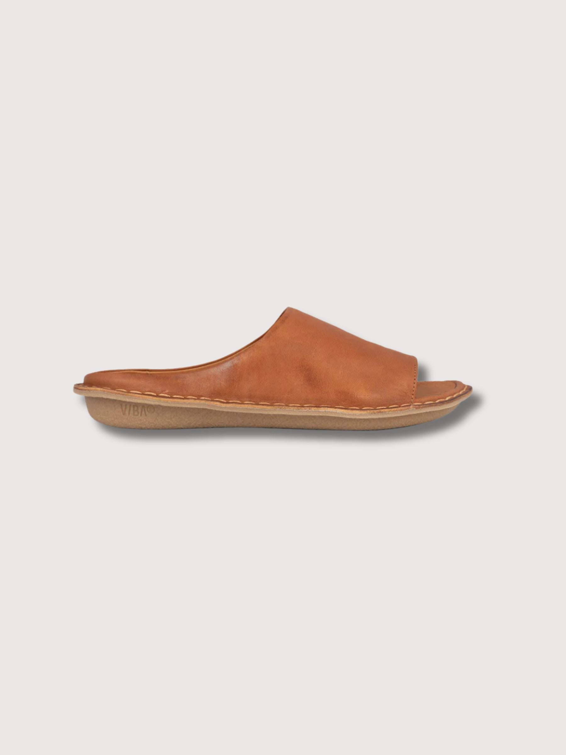 Open toe Sandal Saint Tropez Leather Cognac Brown | VIBAE