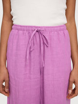 Trouser Drawstring Linen Woman VioletPink | Mazine