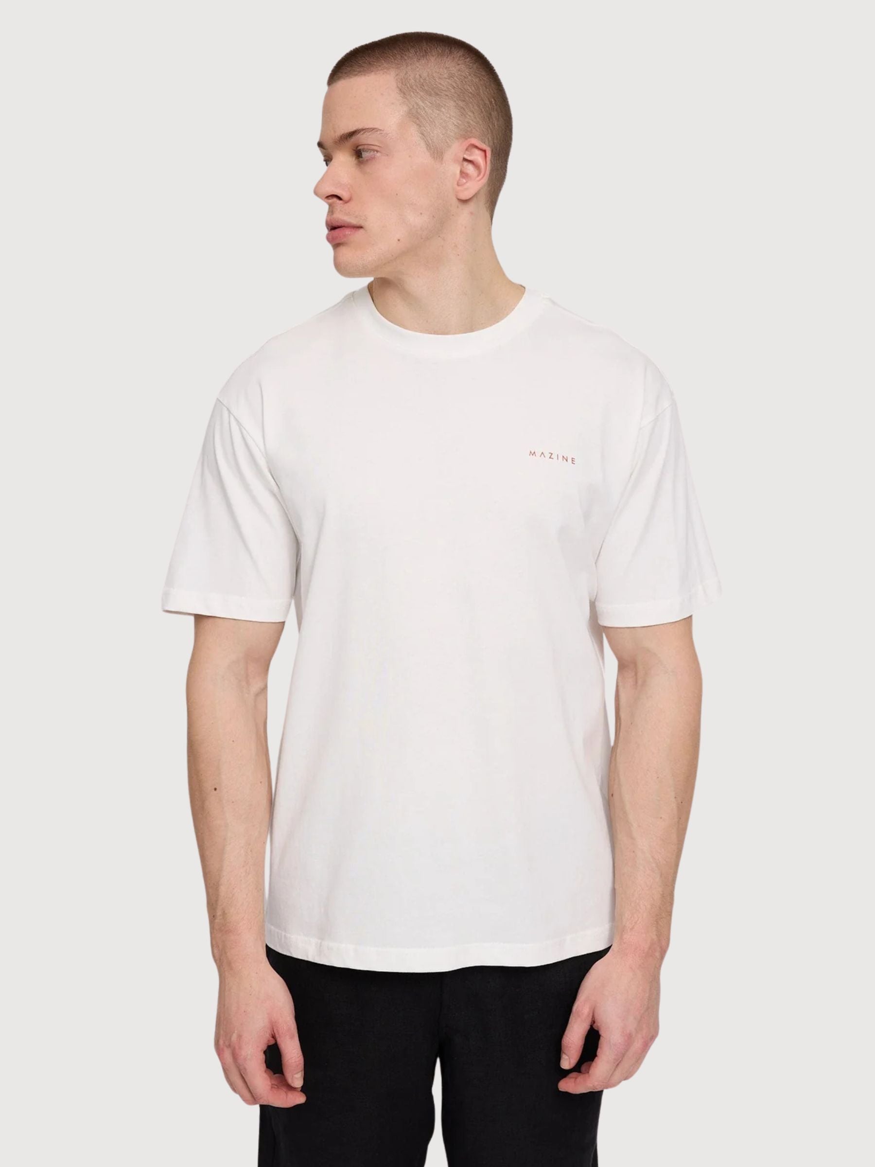 T-shirt Day Off Back Print Bianco sporco/Arancione | Mazine