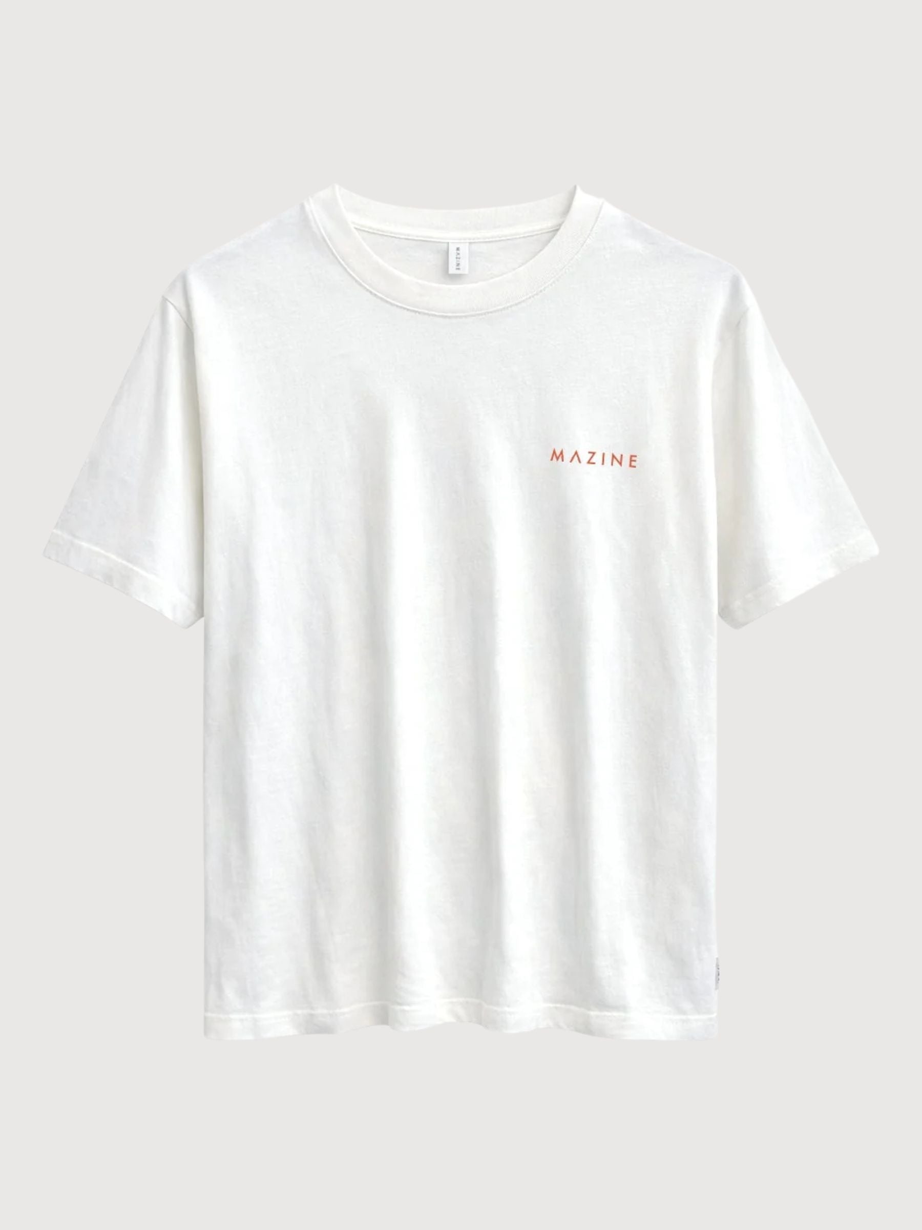 T-shirt Day Off Back Print Bianco sporco/Arancione | Mazine