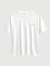 T-shirt Day Off Back Print Bianco sporco/Arancione | Mazine