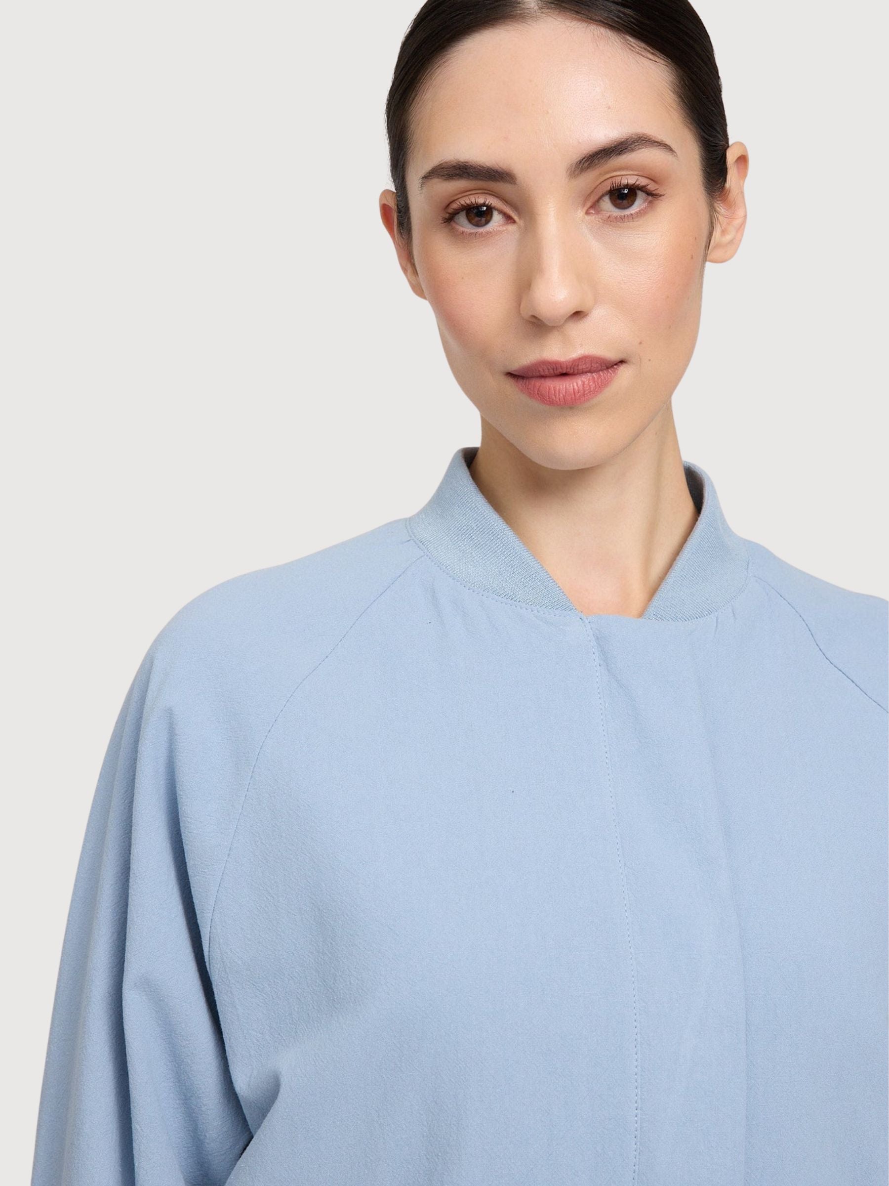Jacket Bomber Short Coton Woman LightBlue | Mazine