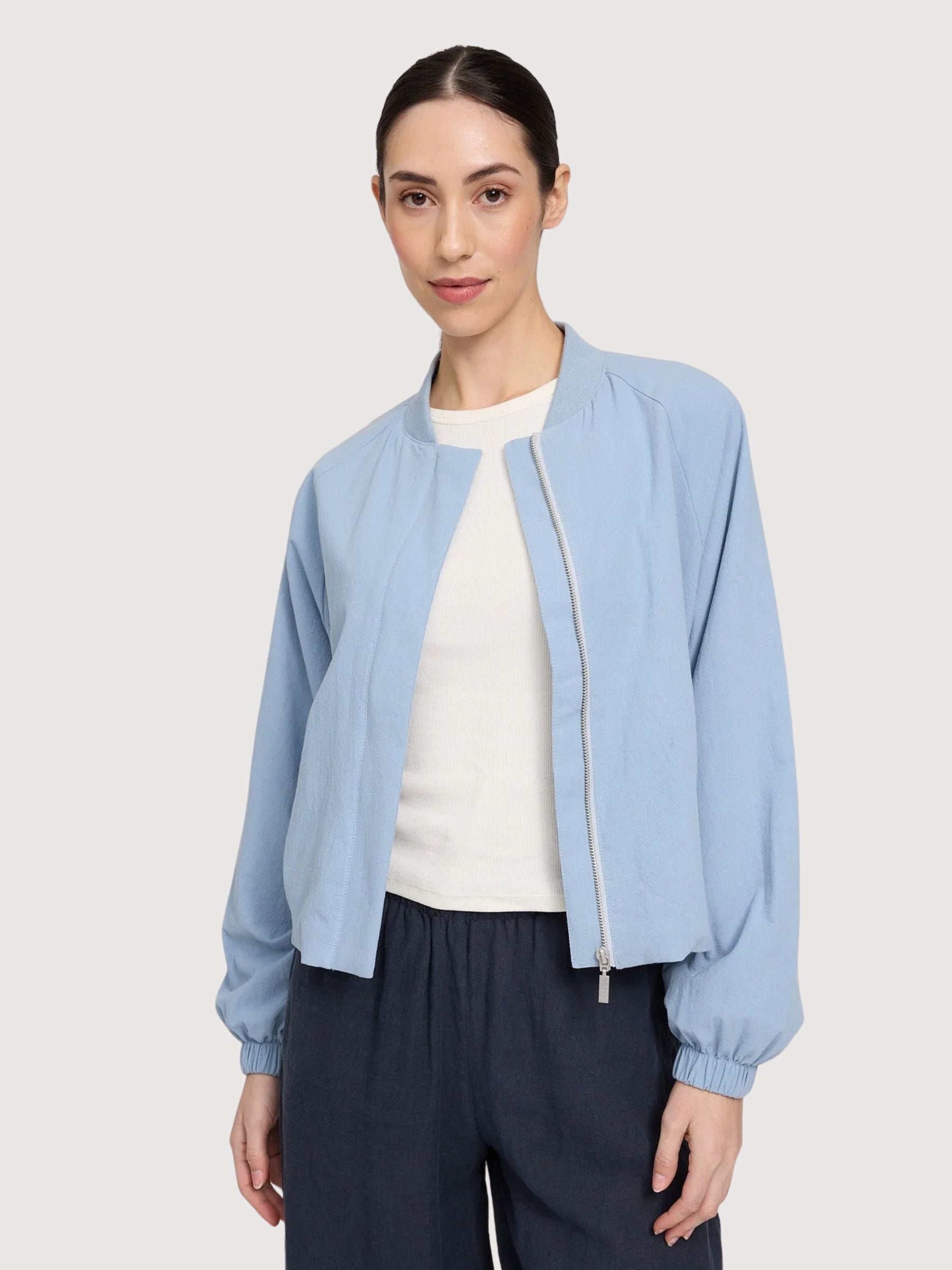 Jacket Bomber Short Coton Woman LightBlue | Mazine