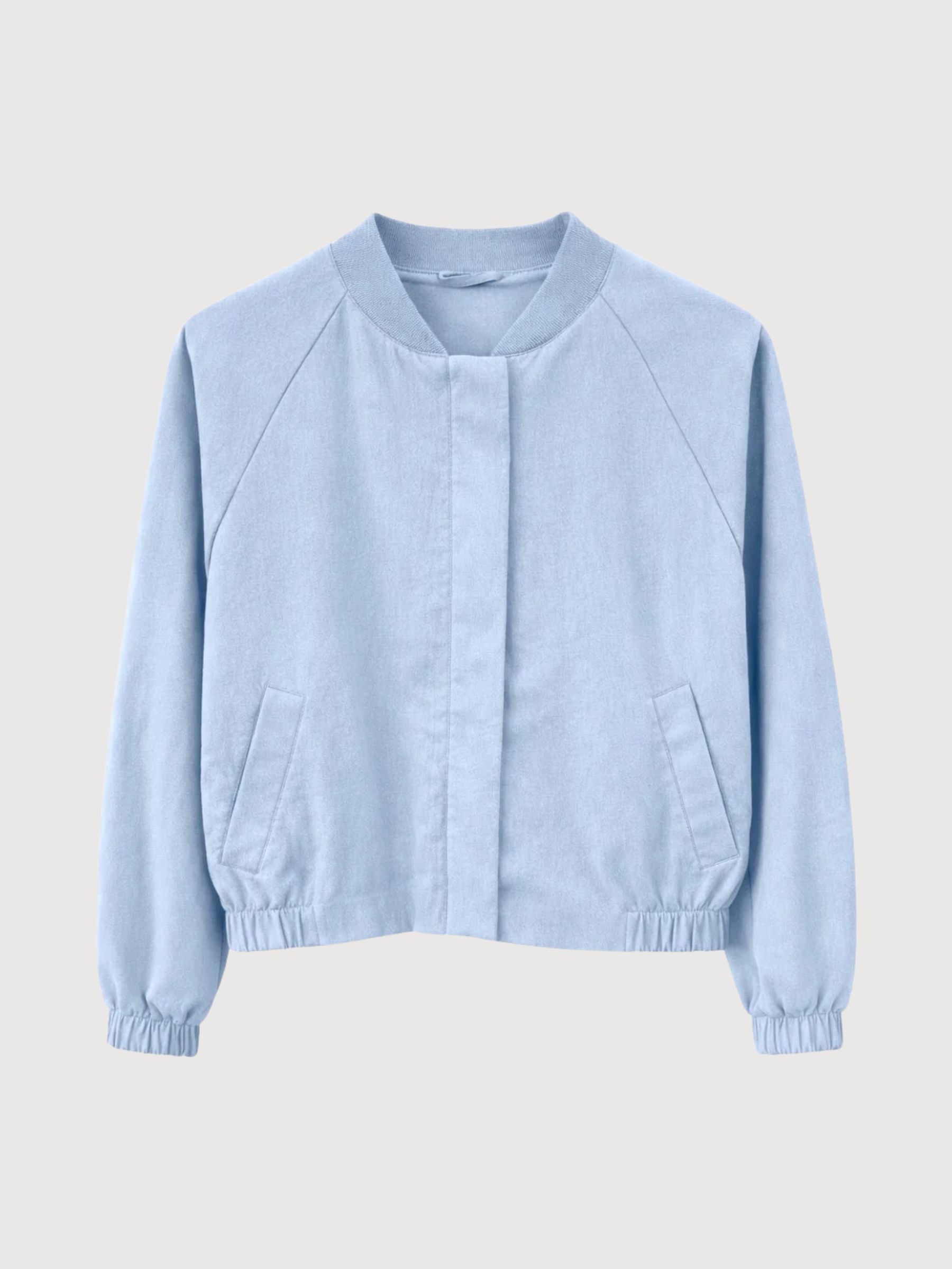 Jacket Bomber Short Coton Woman LightBlue | Mazine