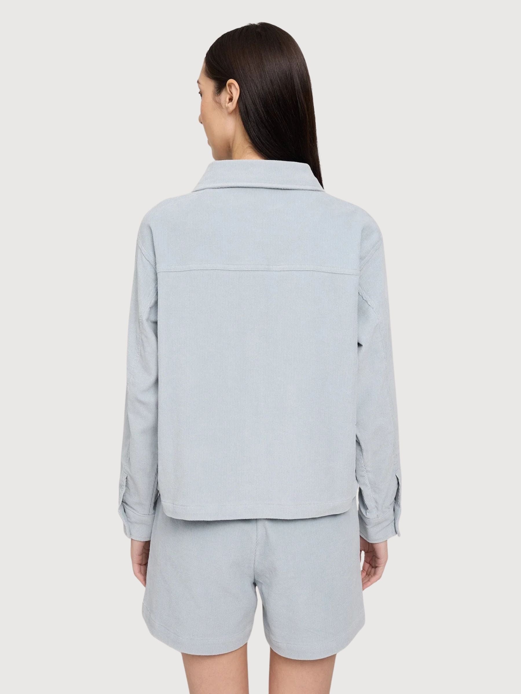 Cordjacke für Damen, Baumwolle, Perlblau | Mazine