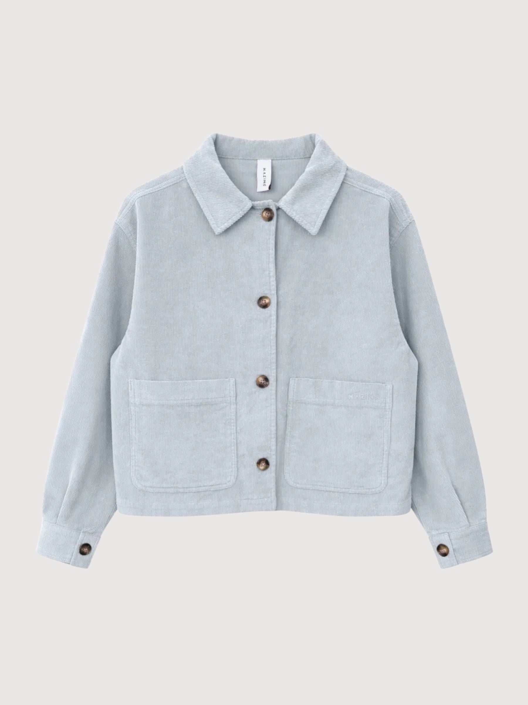 Cordjacke für Damen, Baumwolle, Perlblau | Mazine
