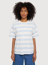 T-Shirt Bold Striped Woman Pastel Blue/white | Mazine