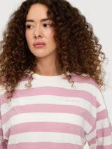 T-Shirt Bold Striped Woman Orchid/white | Mazine