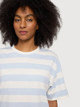 T-Shirt Bold Striped Woman Pastel Blue/white | Mazine