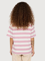 T-Shirt Bold Striped Woman Orchid/white | Mazine