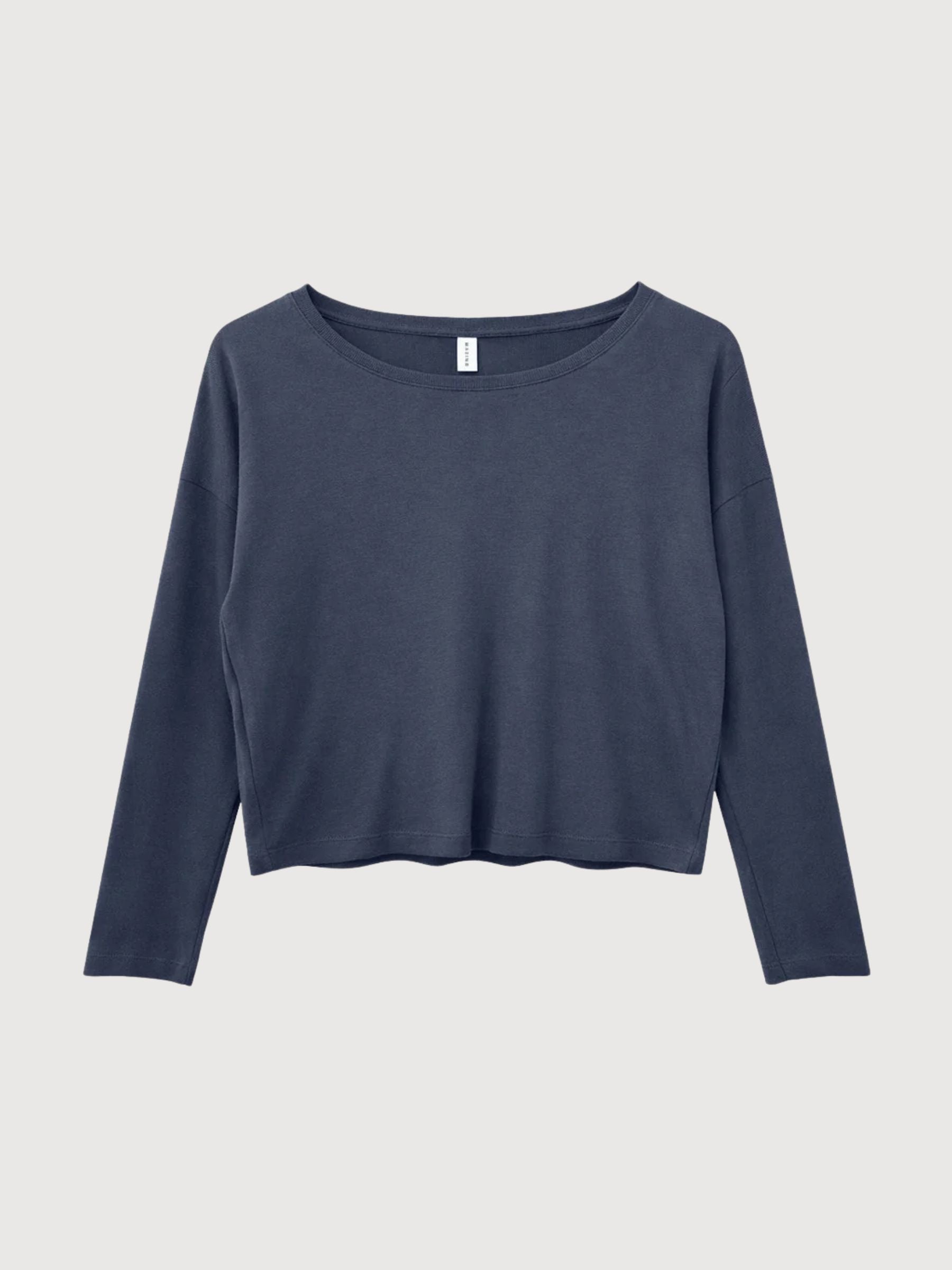 Longsleeve Striped Rib Woman Ink Blue | Mazine