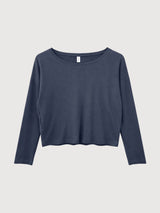 Longsleeve Striped Rib Woman Ink Blue | Mazine