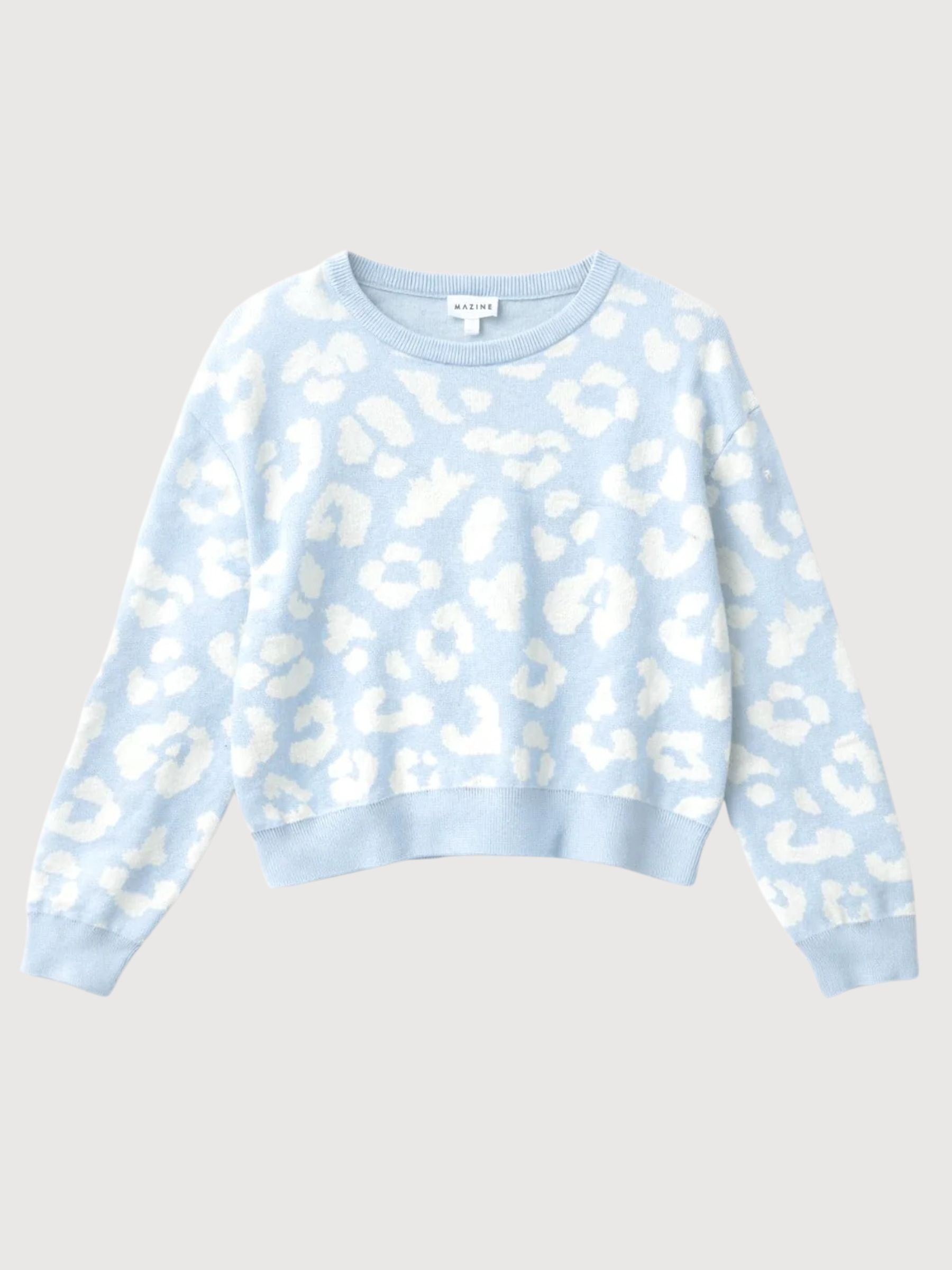 Pullover Leo Jacquard  Dream Blue/White | Mazine