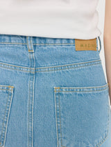 Denim Skirt Maxi Cotton Light Blue Wash | Mazine