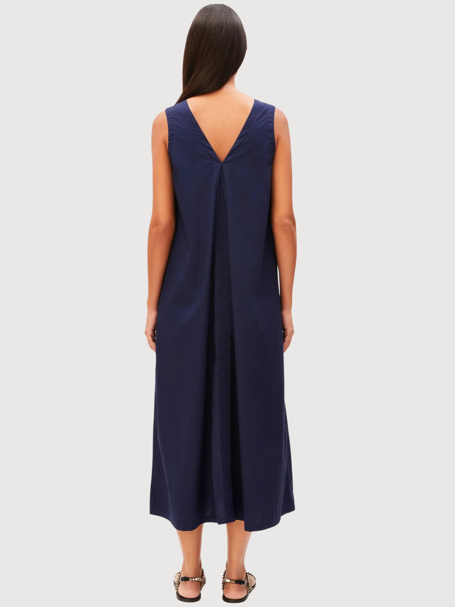 Maxikleid mit V-Ausschnitt Tinted Navy | Armedangels
