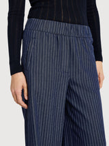 Trouser Striped Blue/White Gots Cotton | Lanius
